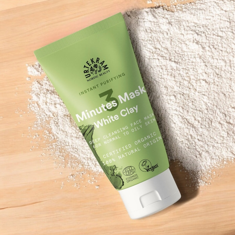 3-Minuten-Reinigungsmaske mit Bio-Weißerde – 75 ml – Urtekram