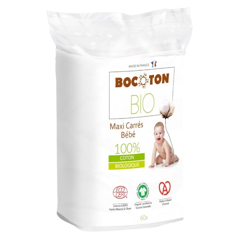 Bocoton Bio-Baby-Baumwoll-Maxi-Quadrate - 60 Stück