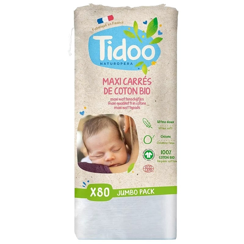 Maxi Bio-Baumwoll-Tücher - 80 Stück - Tidoo