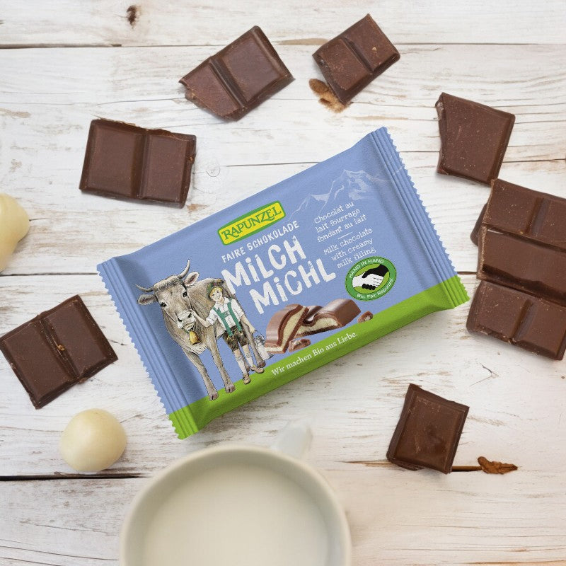 Milch Michl Vollmilchschokolade mit flüssiger Milchfüllung, Bio - 100 g - Rapunzel