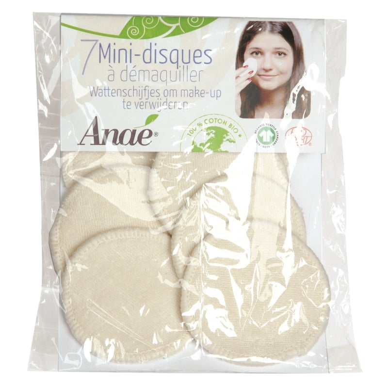 Mini disques à démaquiller lavables en coton BIO - 7 pièces - Anaé