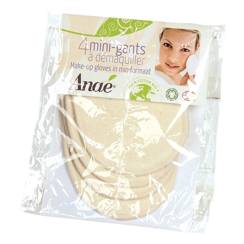 Mini gants à démaquiller lavables en coton BIO - 4 pièces - Anaé