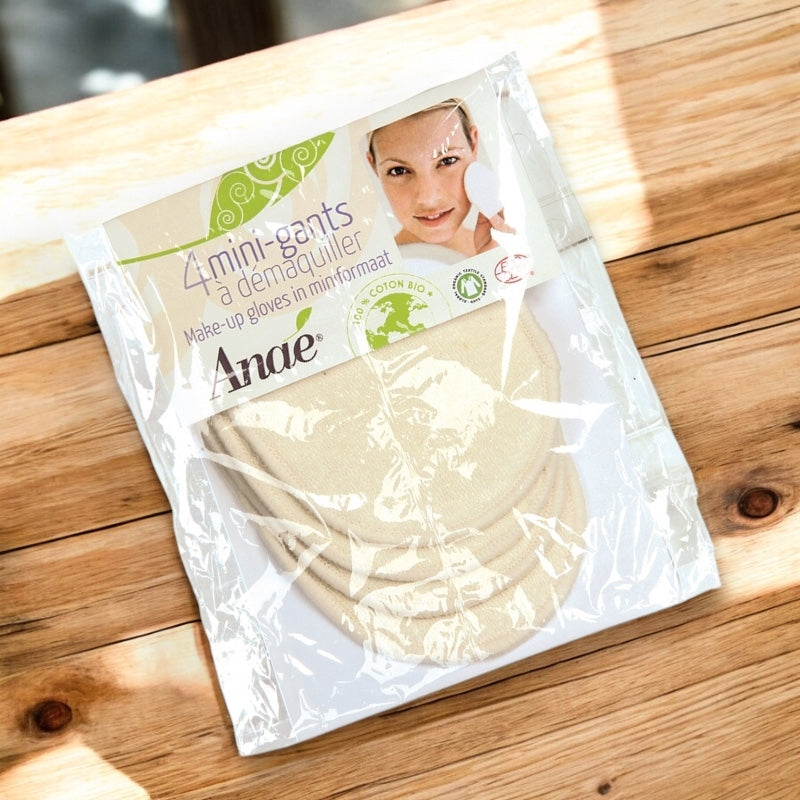 Mini gants à démaquiller lavables en coton BIO - 4 pièces - Anaé