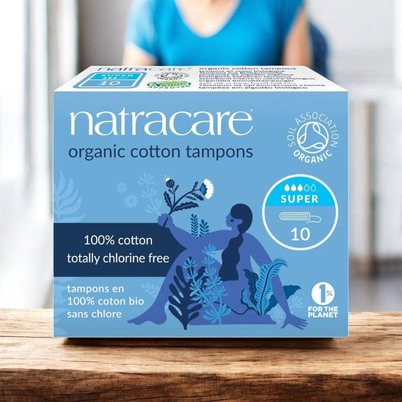 Mini-Super-Tampons ohne Applikator, BIO mittlere bis starke Blutung – 10 Stück Natracare
