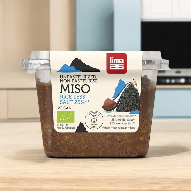 Miso de riz avec 25% de sel en moins non pasteurisé BIO - 300g - Lima