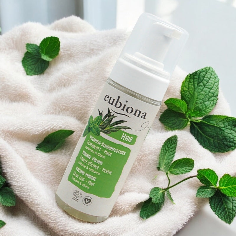 Bio-Volumenmousse mit Olivenblatt und Minze – 150 ml – Eubiona