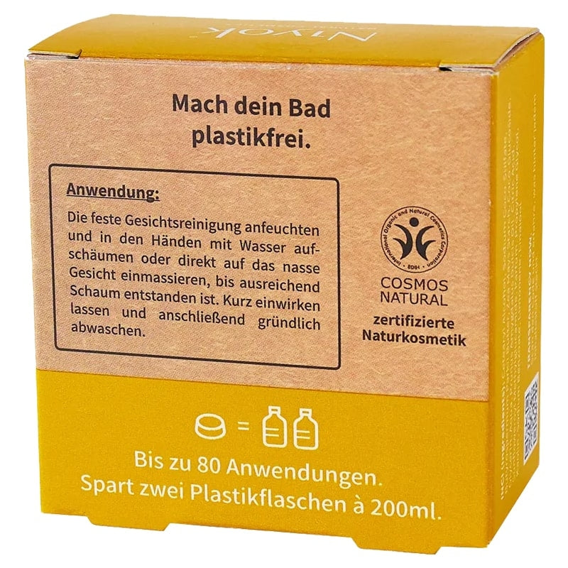 Niyok Natürlicher fester Gesichtsreiniger für trockene Haut mit Mandelöl - 80 g