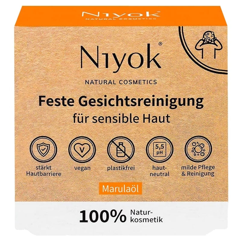 Nettoyant visage solide peau sensible naturel huile de marula - 80g - Niyok