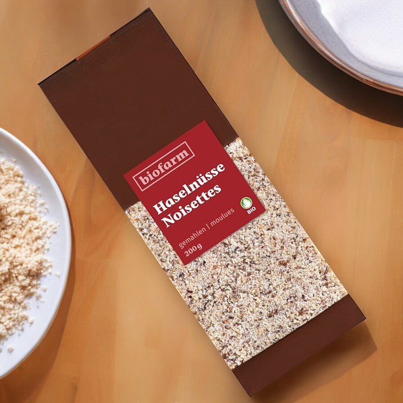Bio-Haselnüsse, gemahlen – 200 g – Biofarm