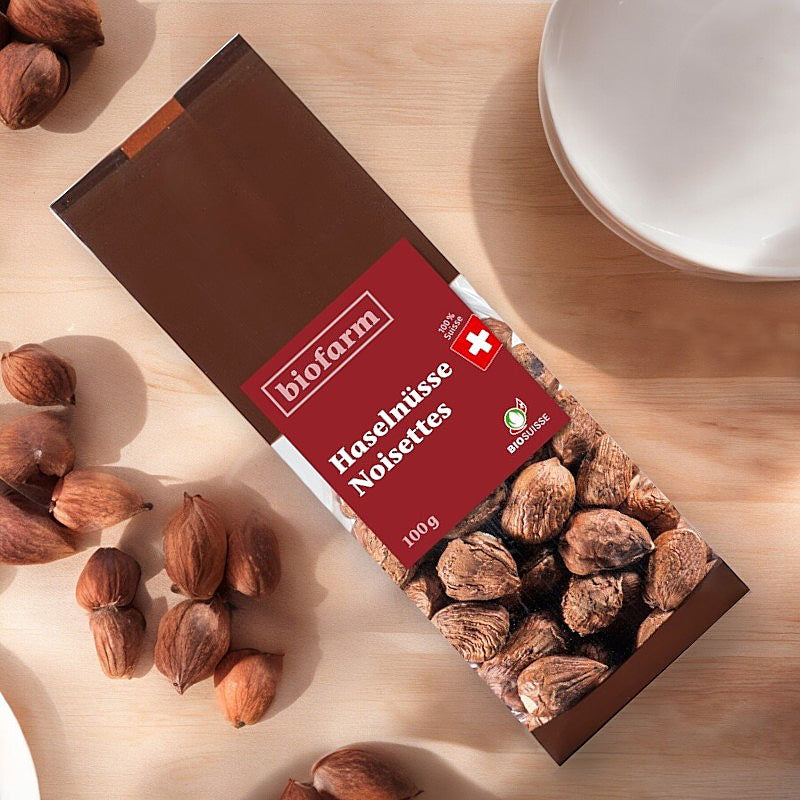 Bio-Schweizer Haselnüsse – 100 g – Biofarm