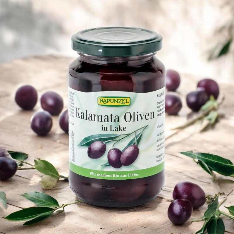 Bio-lila Oliven mit Kernen in Salzlake - 355 g - Rapunzel