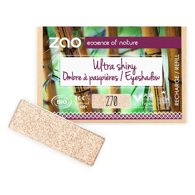 Ombre à paupières brillante Champagne N°270 BIO (Recharge) - 1,3g - Zao