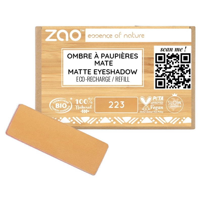 Ombre a paupieres mate camel n223 bio recharge 13 g zao