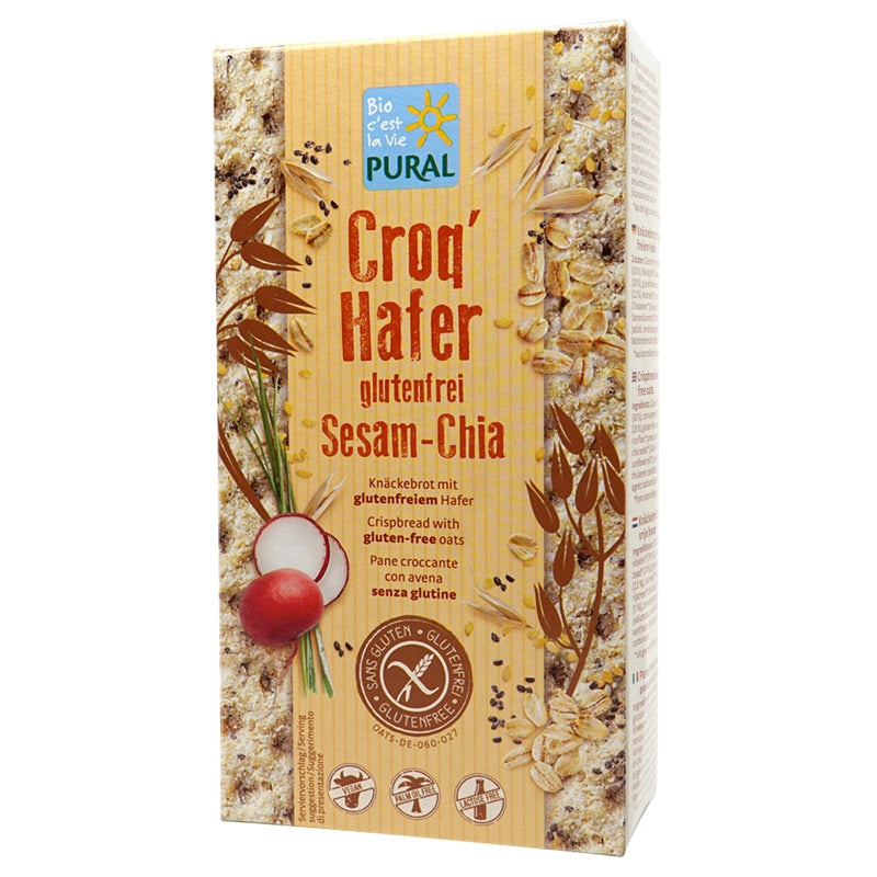 Bio-Knäckebrot aus Hafer, Sesam und Chia – Croq'avoine – 160 g – Pural