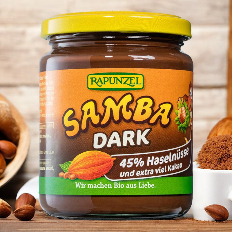 Pâte à tartiner aux noisettes & au cacao Samba Dark BIO - 250g - Rapunzel