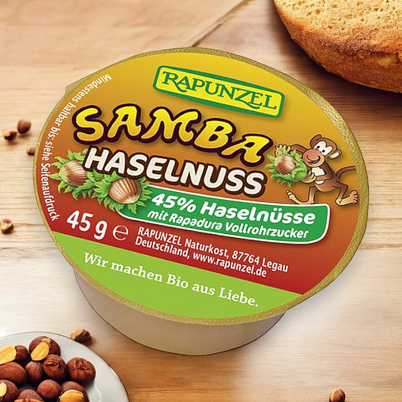 Pate a tartiner chocolatee aux noisettes samba bio 45 g rapunzel 3