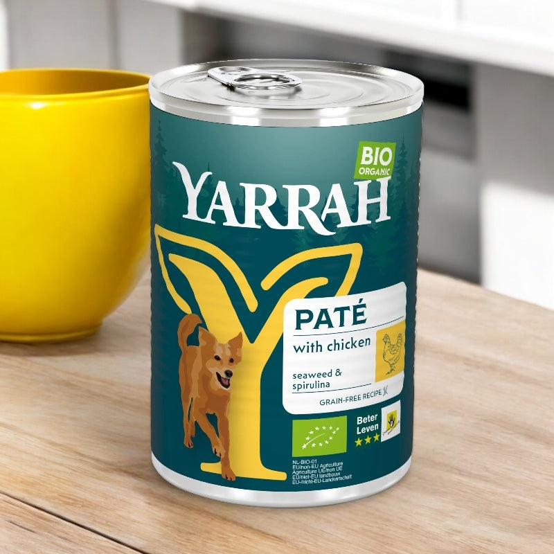 Bio-Hühnerpastete mit Spirulina und Algen für Hunde – 400 g – Yarrah