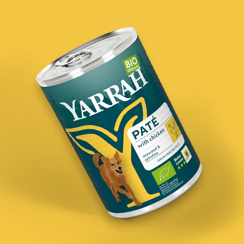 Pâté poulet avec spiruline & algues marines pour chien BIO - 400g - Yarrah