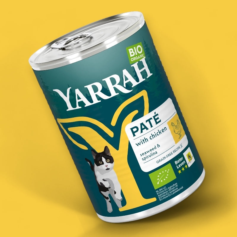 Bio-Hühnerpastete mit Spirulina für Katzen - 400 g - Yarrah