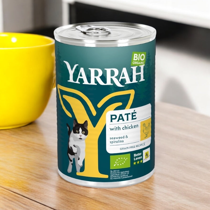 Pâté poulet avec spiruline pour chat BIO - 400g - Yarrah