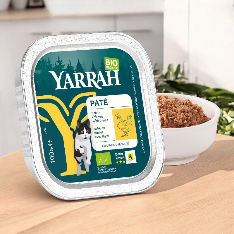 Bio-Hühnerpastete mit Thymian für Katzen - 100 g - Yarrah