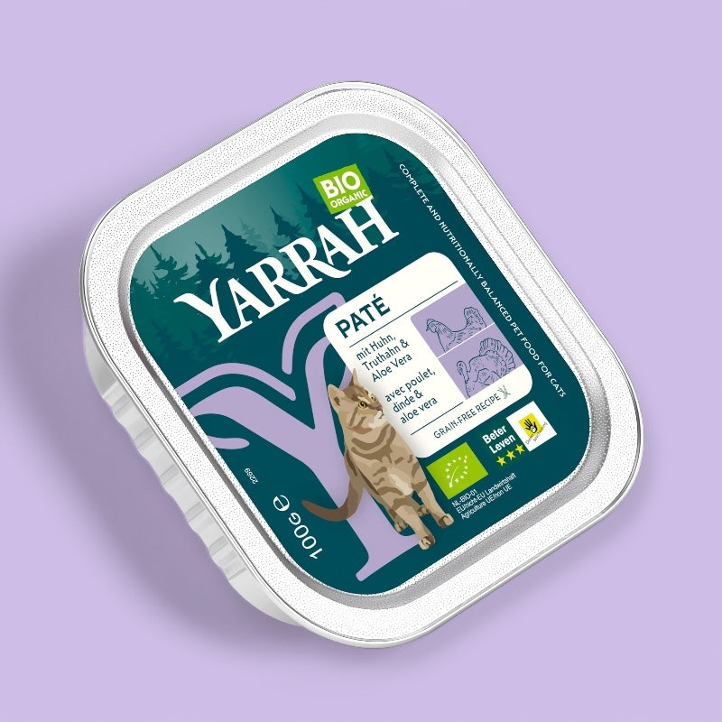 Pate poulet dinde avec aloe vera pour chat bio 100 g yarrah 28236 3