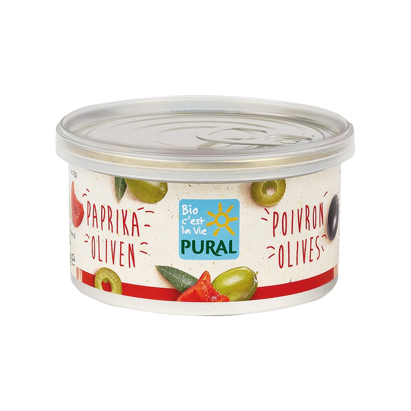 Bio-Gemüsepastete mit Paprika und Oliven – 125 g – Pural