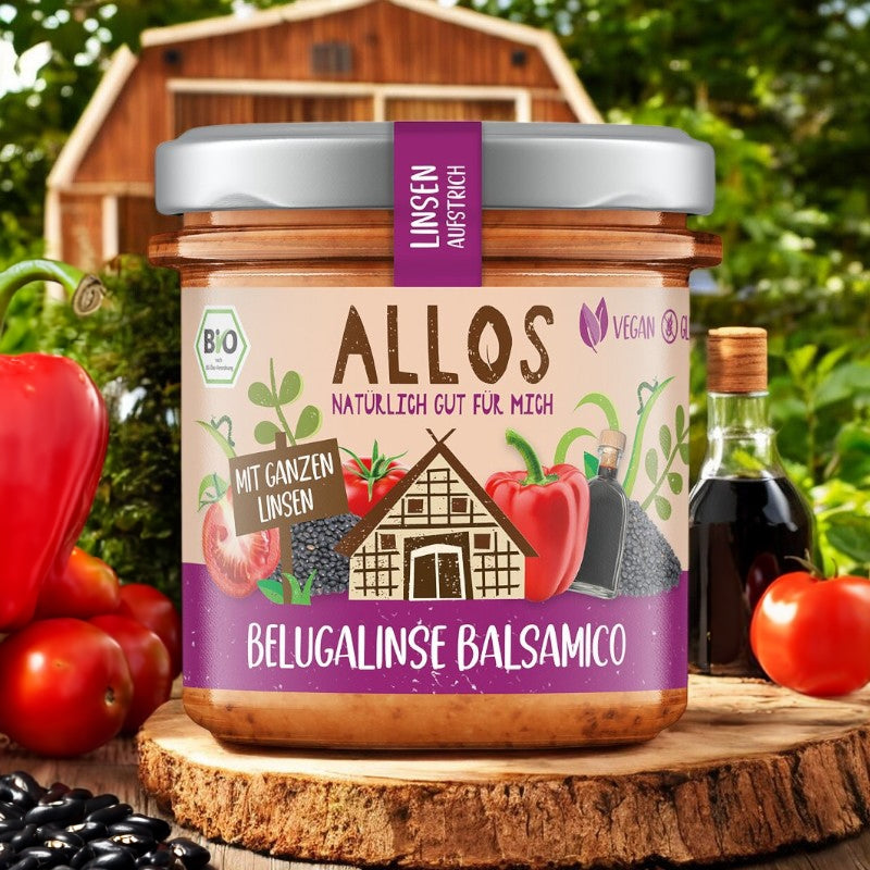 Bio-Gemüsepastete aus Beluga-Linsen und Balsamico-Essig – 140 g – Allos
