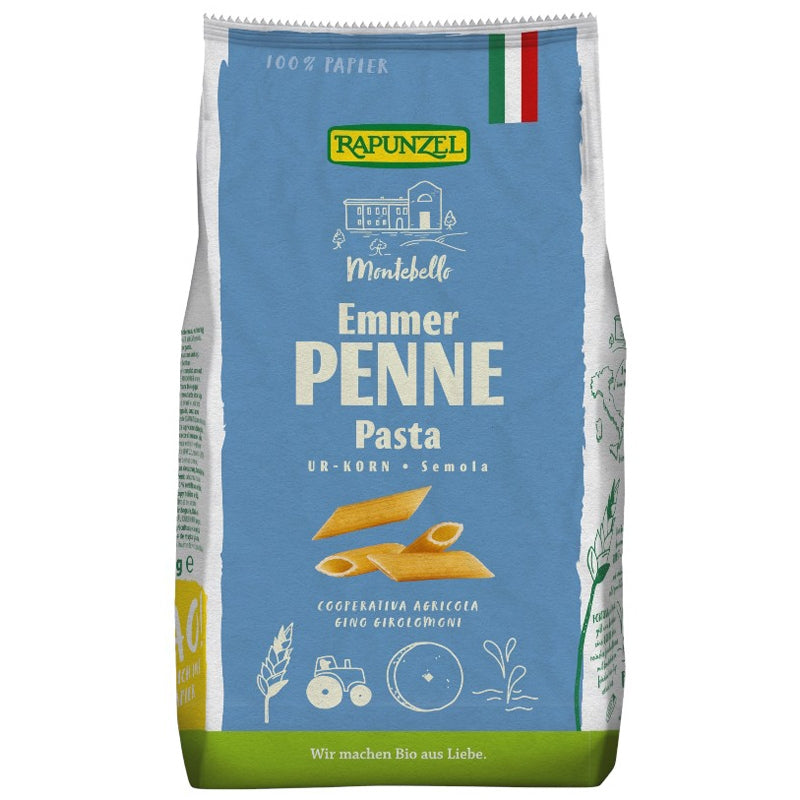 Penne au blé amidonnier semola BIO - 500g - Rapunzel