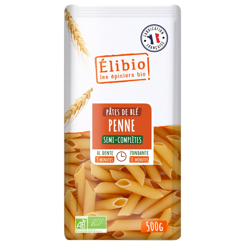 Penne rigate semi-complet BIO - 500g - Élibio