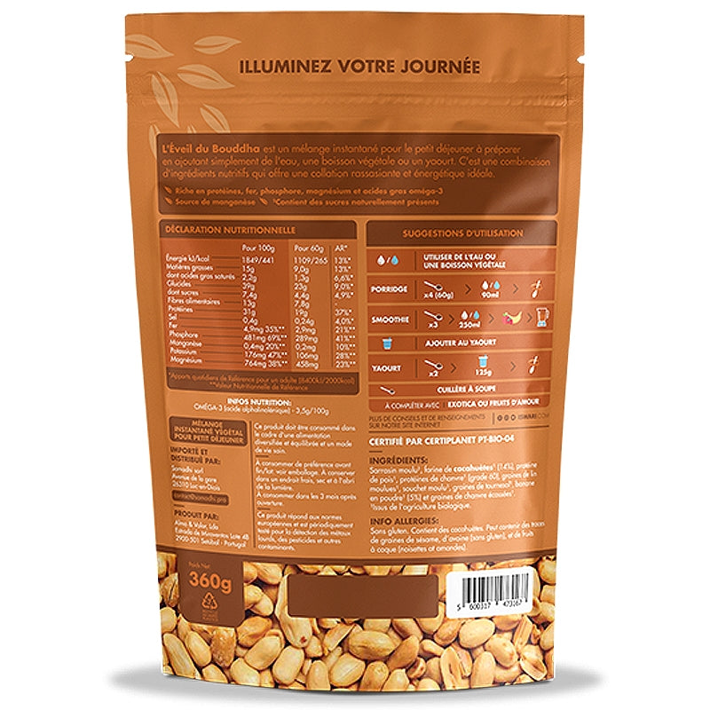 Bio-Frühstücksmischung aus rohen Erdnüssen und Bananen – 360 g – Iswari