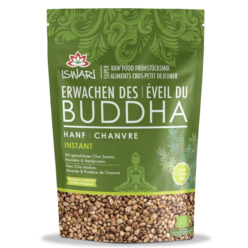 Buddha's Awakening Rohes Frühstück Bio-Hanfprotein - 360 g - Iswari