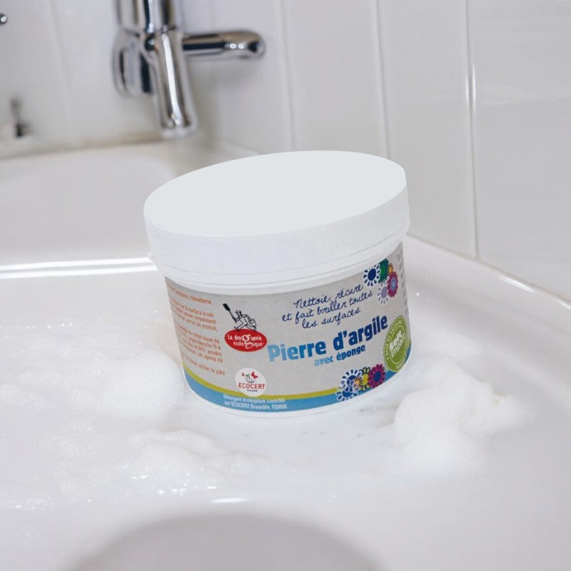 Pierre d'argile avec éponge - 500g - La droguerie écologique