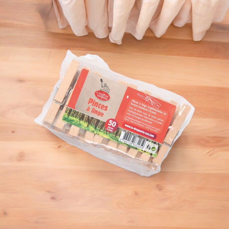 Pinces à linge - 50 pièces - La droguerie écologique