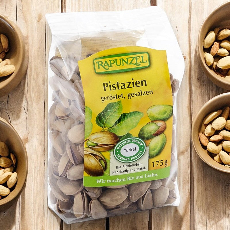 Bio-geröstete und gesalzene Pistazien in der Schale - 175 g - Rapunzel