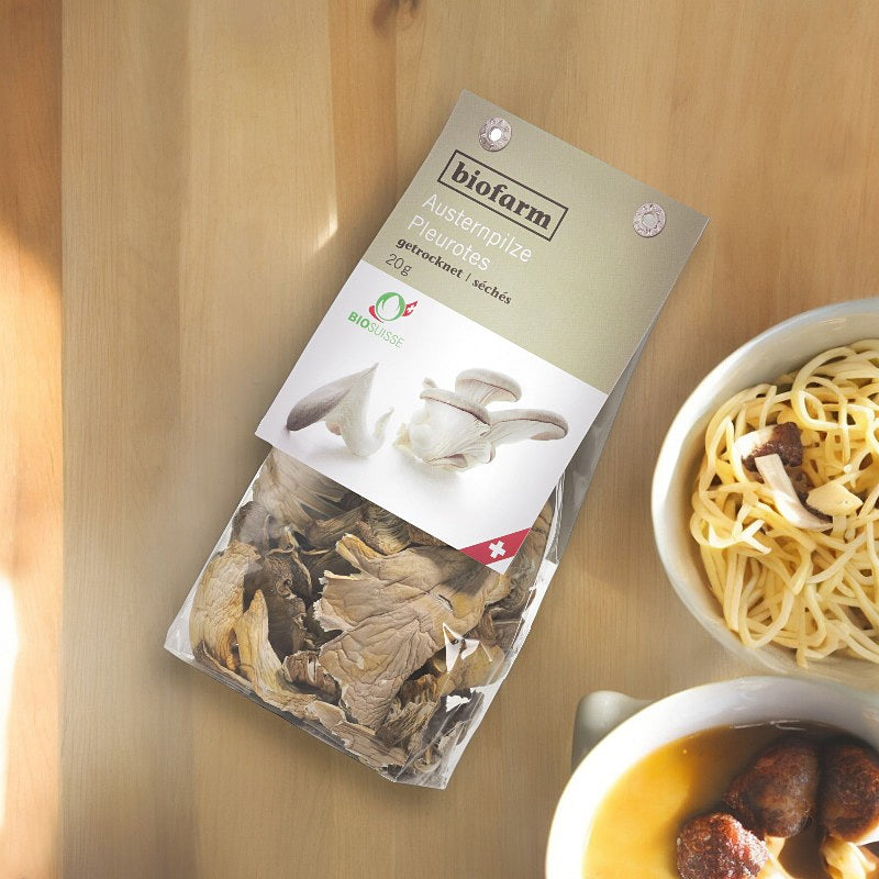 Bio-Schweizer getrocknete Austernpilze – 20 g – Biofarm