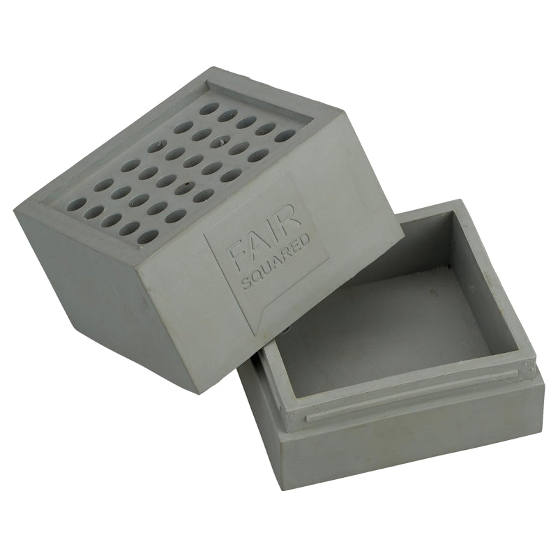 Porte savon en caoutchouc naturel gris fair squared 3
