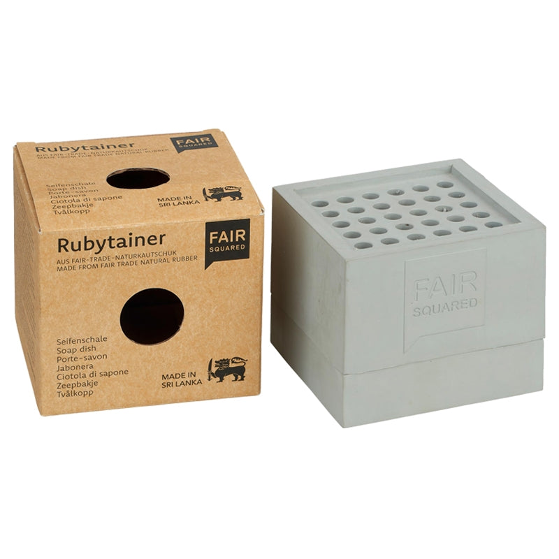 Porte savon en caoutchouc naturel gris fair squared 4
