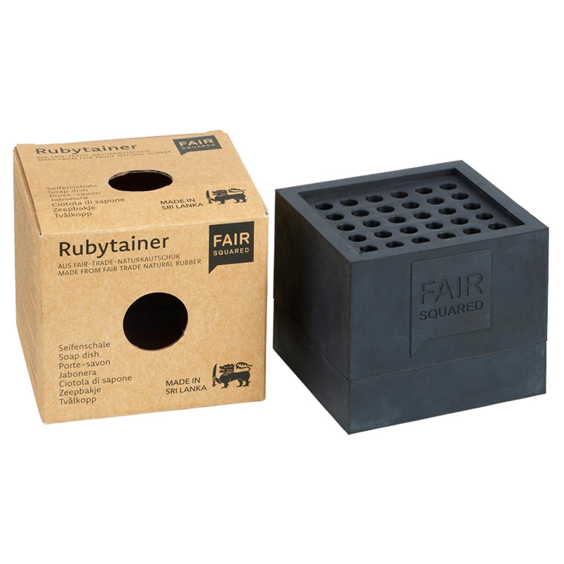 Seifenschale aus schwarzem Naturkautschuk – Fair Squared