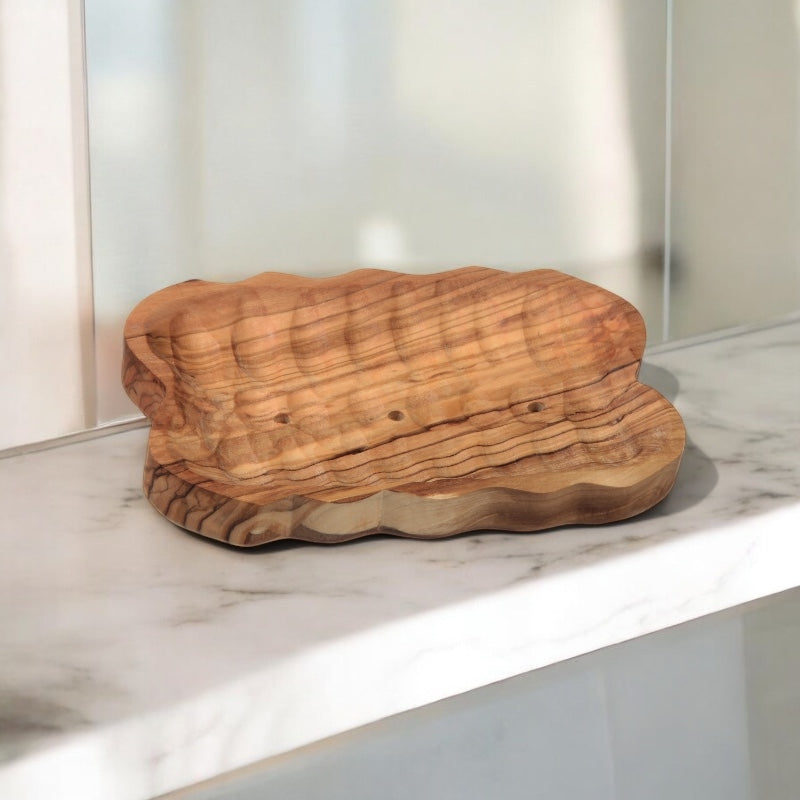 Rechteckige Seifenschale aus Olivenholz - Anaé