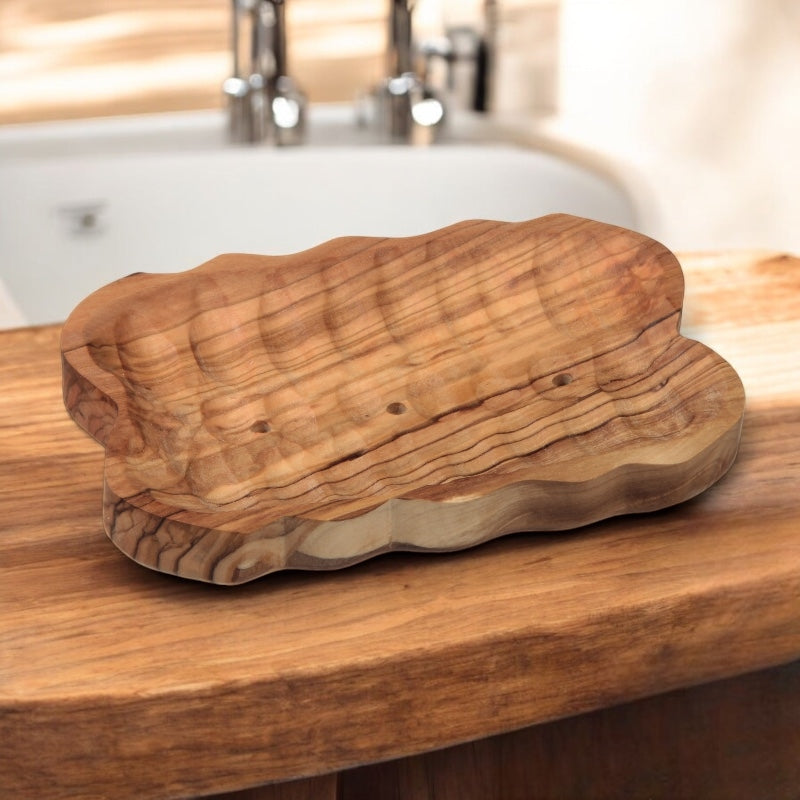 Rechteckige Seifenschale aus Olivenholz - Anaé