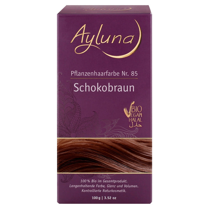 Bio-Pflanzenfarbstoffpulver Nr. 85 Schokolade – 100 g – Ayluna