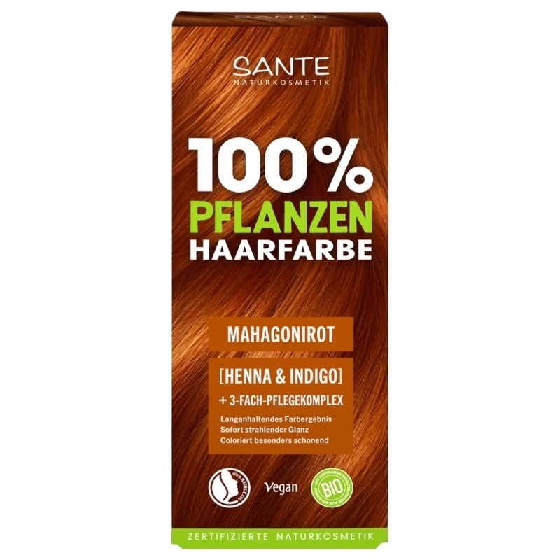 Poudre colorante végétale BIO rouge acajou - 100g - Sante