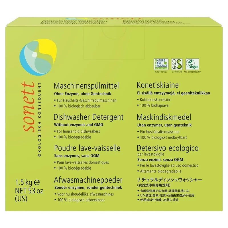 ECO, parfümfreies Geschirrspülpulver – 1,5 kg – Sonett