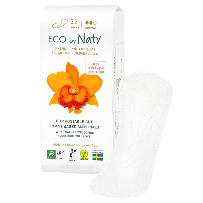 Normale ECO-Slipeinlagen, sehr leichte Menstruation – 32 Stück – Naty