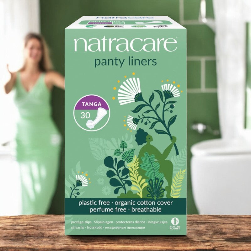 Protège-slips tanga & string avec ailettes BIO - 30 pièces - Natracare﻿