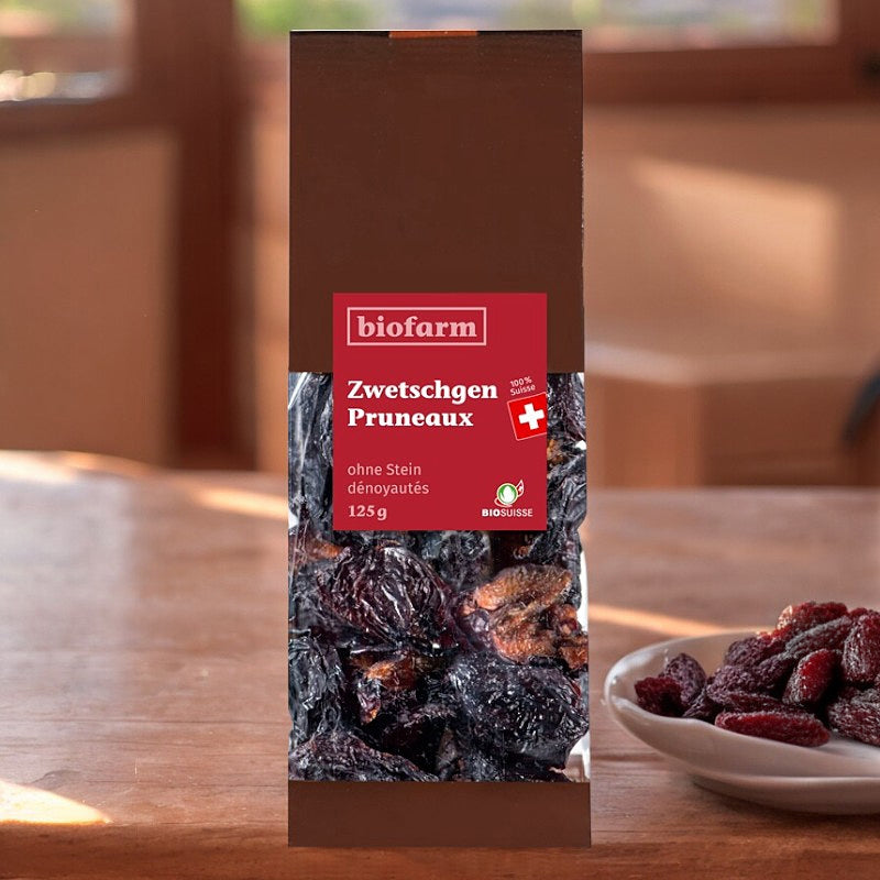 Bio-Schweizer Pflaumen (entsteint) – 125 g – Biofarm