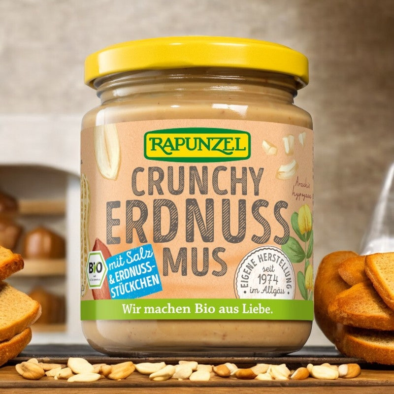 Purée de cacahuètes avec sel Crunchy BIO - 250g - Rapunzel