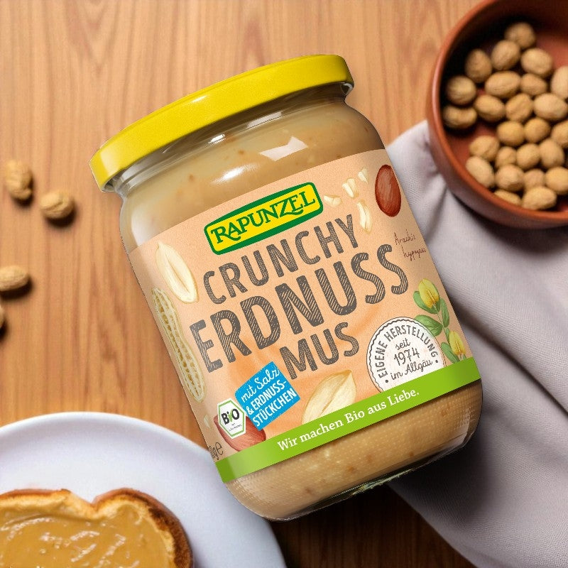 Purée de cacahuètes avec sel Crunchy BIO - 500g - Rapunzel