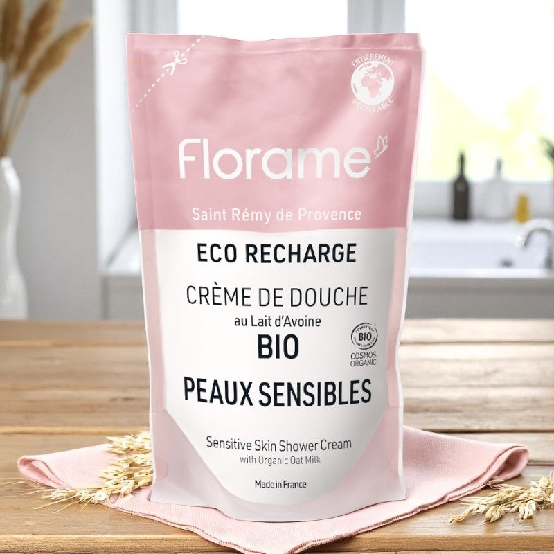 Recharge creme de douche bio lait d avoine 700 ml florame 2